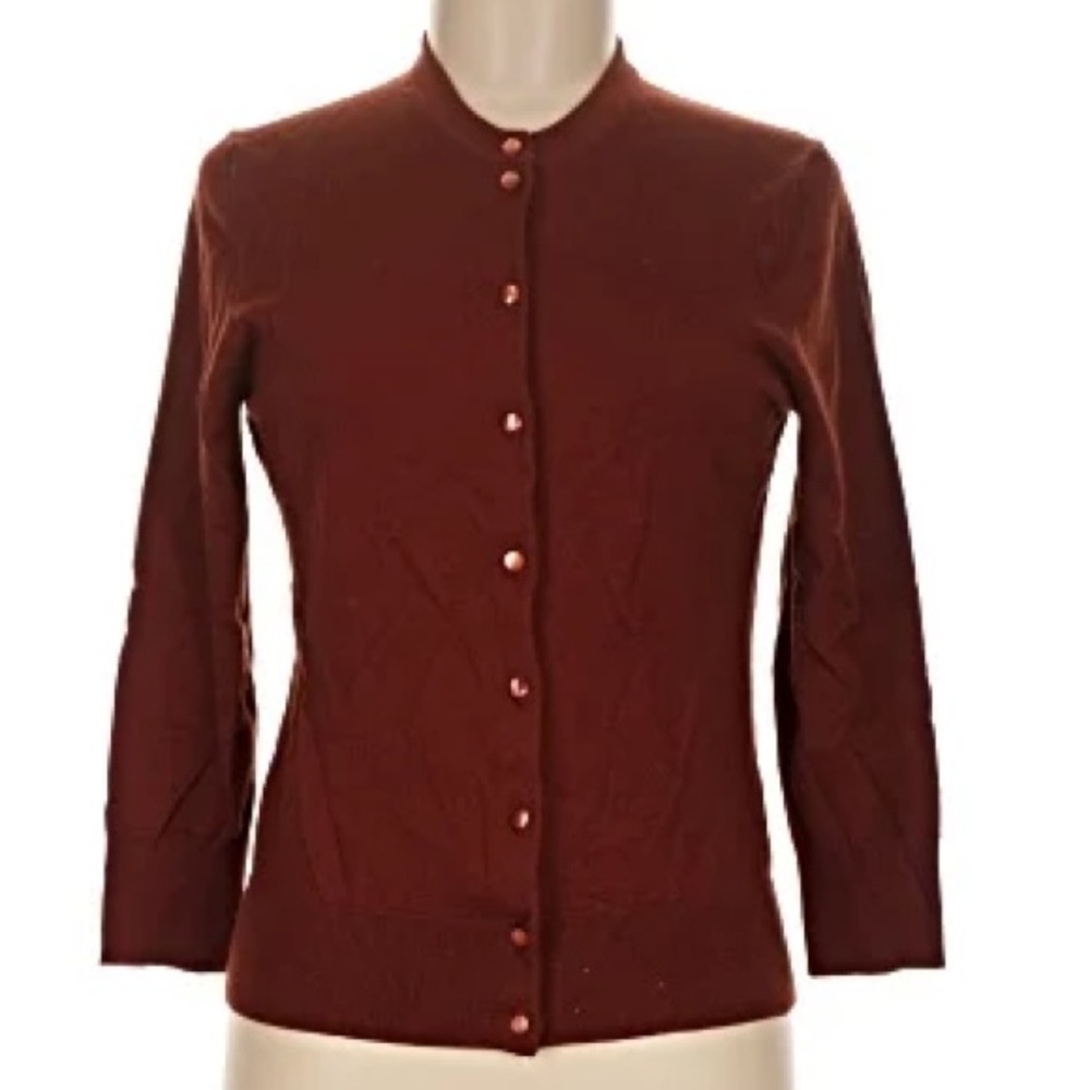 JCrew Jackie classic cardigan XS henna red